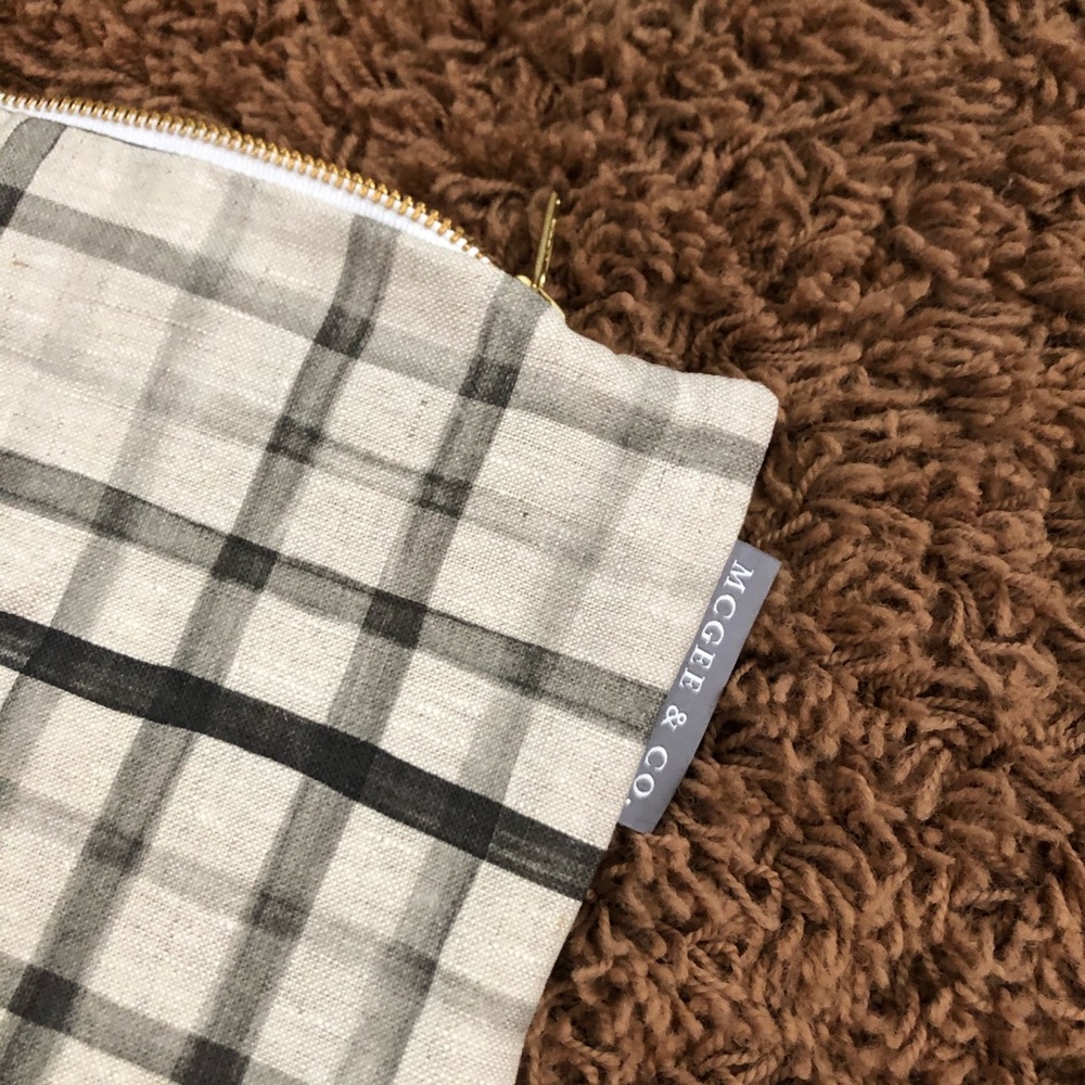 McGee & Co. 18x18 Charcoal Watercolor Plaid Pillow - Picture 4 of 4